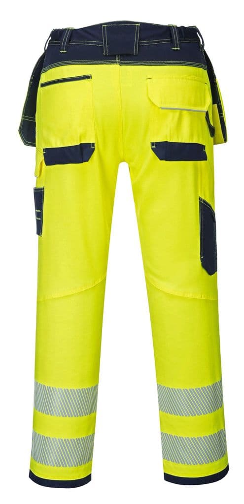 Portwest Hi Vis Holster Safety Trousers with Knee Pockets Contrast Colours T501